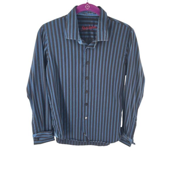 Robert Graham boys large 14 16 cotton striped button up down shirt top - Picture 4 of 12